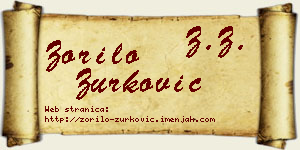 Zorilo Zurković vizit kartica